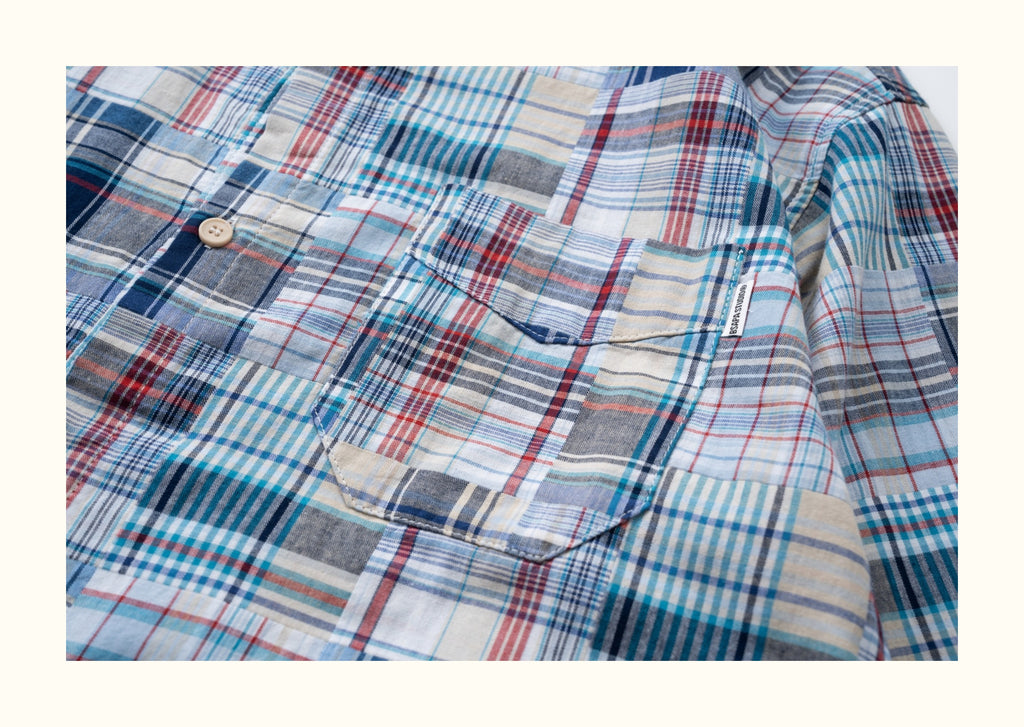 Baijia-Cloth Colorful Plaid Patchwork Shirt – Japanese Retro Loose Long Sleeve (Unisex)