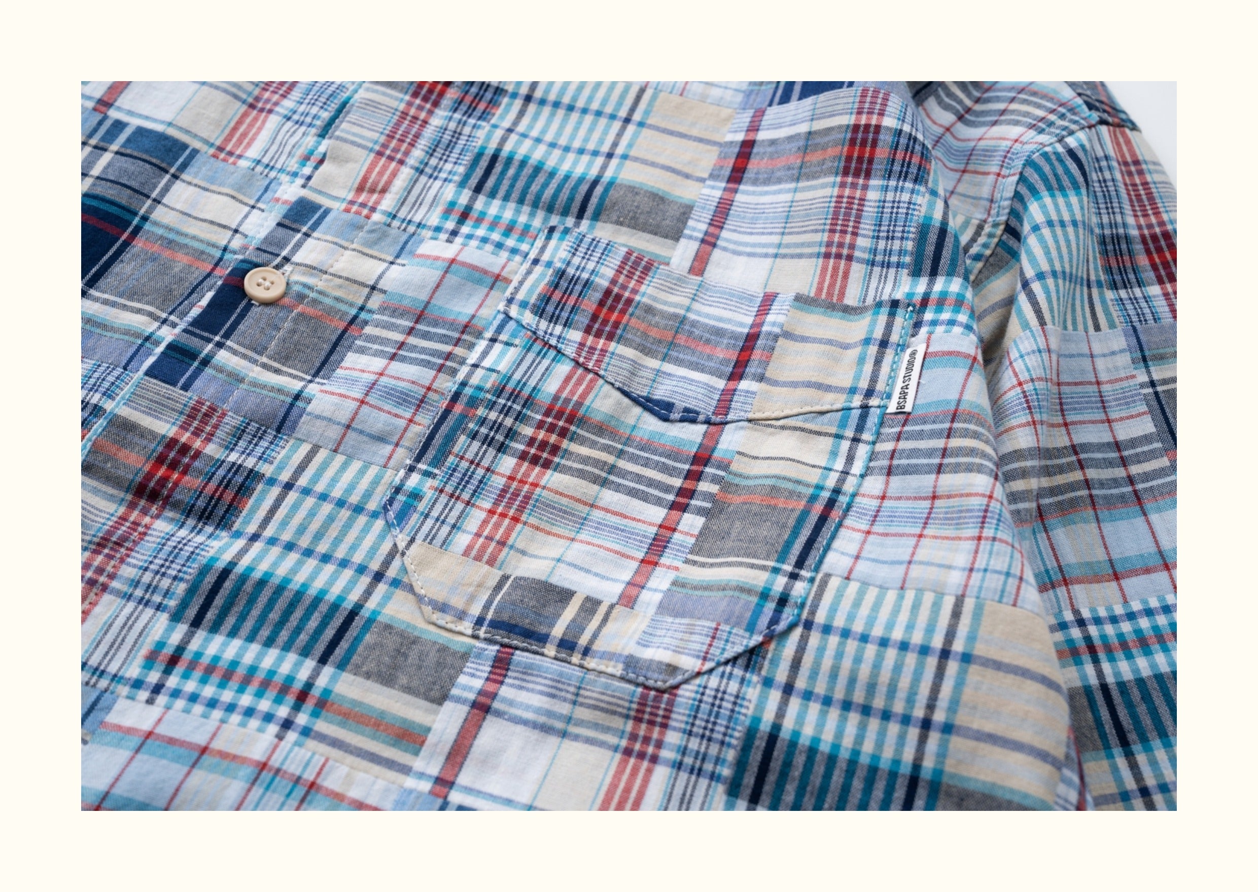 Baijia-Cloth Colorful Plaid Patchwork Shirt – Japanese Retro Loose Long Sleeve (Unisex)