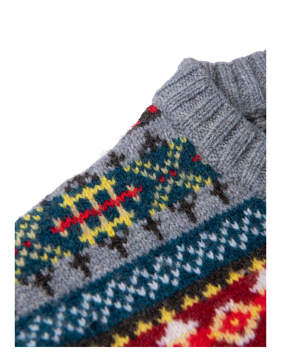 Fair Isle Merino Wool Crew Neck Sweater – Vintage British Retro (Unisex)