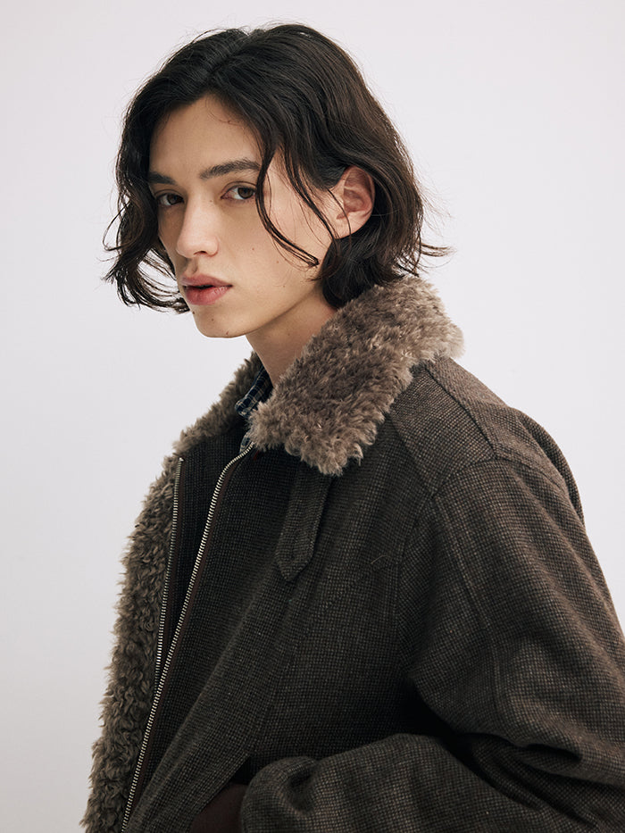 Coke Life Carpem Unisex Winter Cotton Jacket - Japanese Casual Retro Wool Collar Short Coat