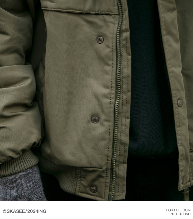 Japanese Style Trendy Brand Lamb Wool Stand Collar Cotton Jacket Men Winter Trendy Brand Couple Loose Thickened Warm Workwear Cotton Coat Jacket