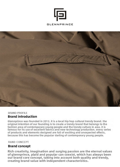 American Retro Basic Stand Collar Workwear Down Jacket for Men Winter Versatile Couple White Duck Down Coat