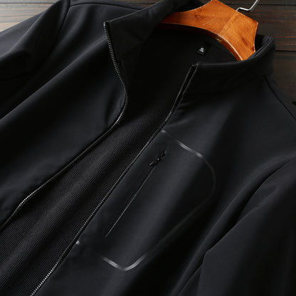 Men's Plus Size European American Style Soft Shell Jacket - Autumn Winter Windproof Waterproof Fleece Coat