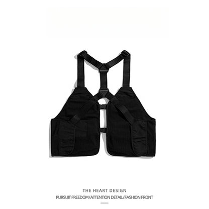 Men's Mountain-Style Outdoor Workwear Vest – High Street Casual Multi-Pocket Vest Jacket for Autumn & Winter