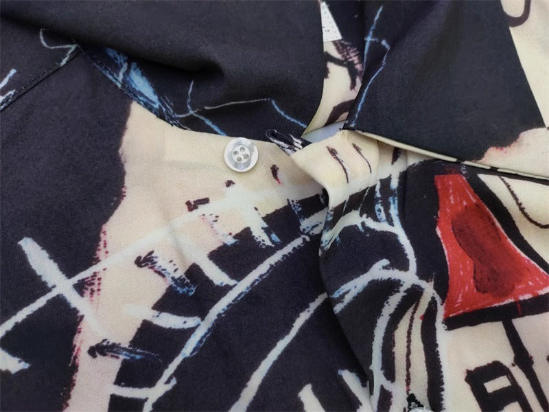 Wacko Maria Basquiat Print Long-Sleeve Shirt – Japanese Retro Graffiti (Unisex)