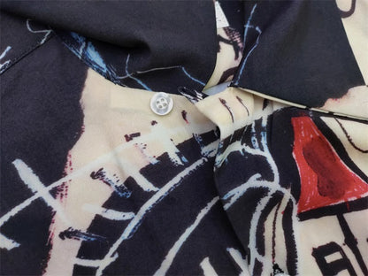 Wacko Maria Basquiat Print Long-Sleeve Shirt – Japanese Retro Graffiti (Unisex)