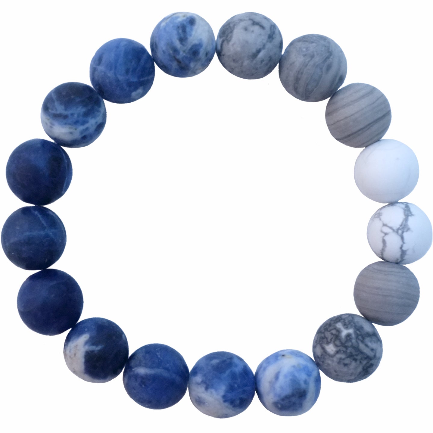 Original Planet Blue Vein Stone Bracelet Gradient Matte Stone Couple Artistic Mountain Sea Natural Bracelet