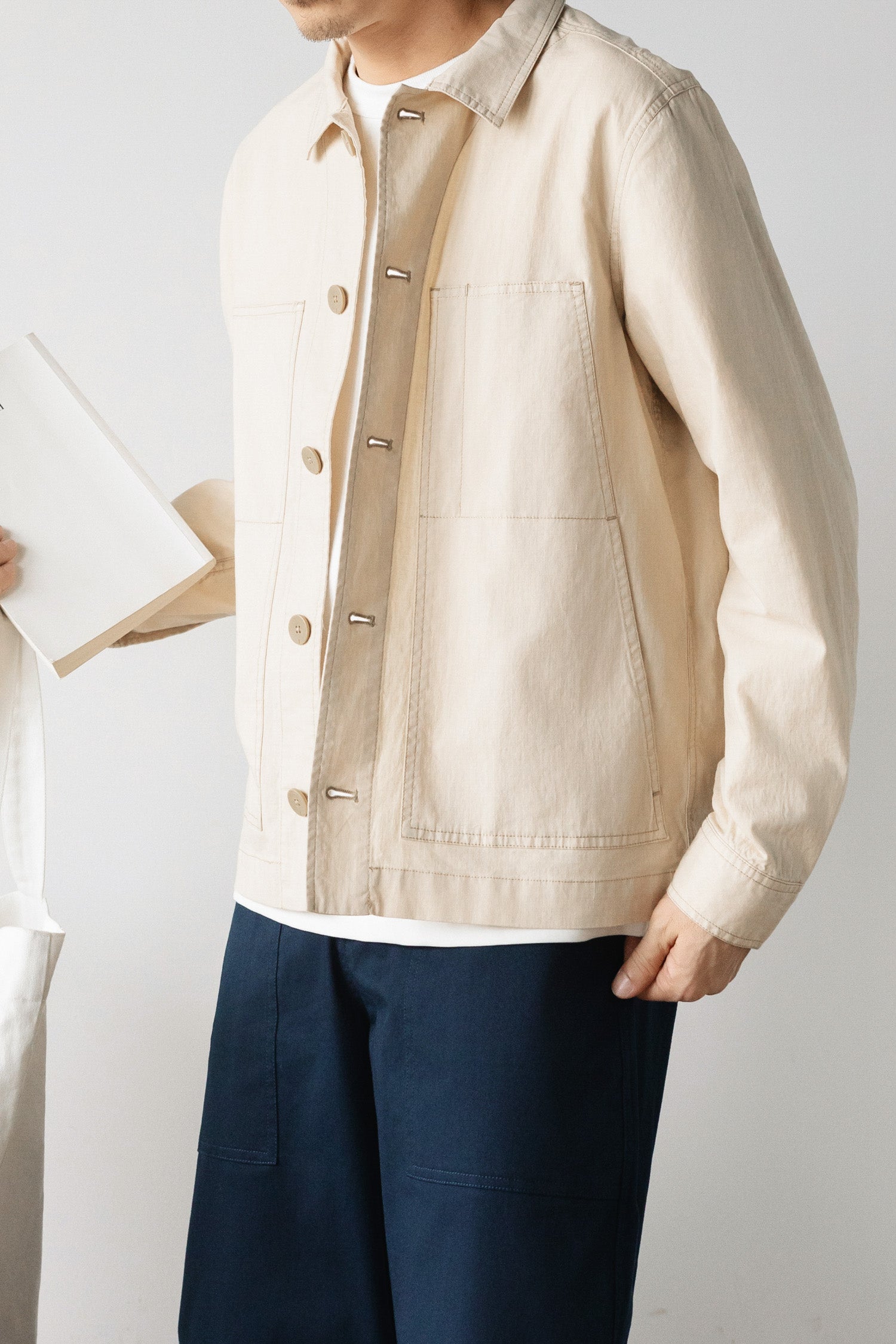 Spring Summer Autumn High-End Lightweight Commuting Quiet Luxury Linen French Minimalist Relaxed Workwear Jacket