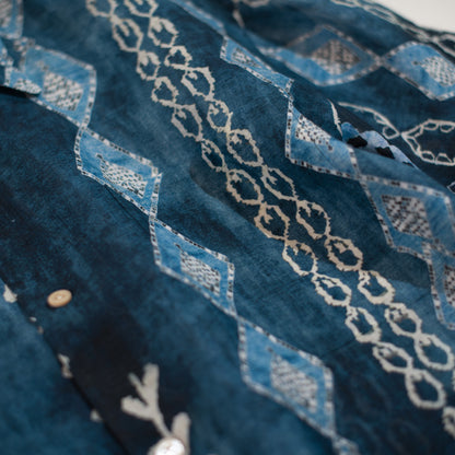 Vintage Printed Tencel-Ramie Shirt – Ultra-Thin Long Sleeve Loose Fit (Unisex)