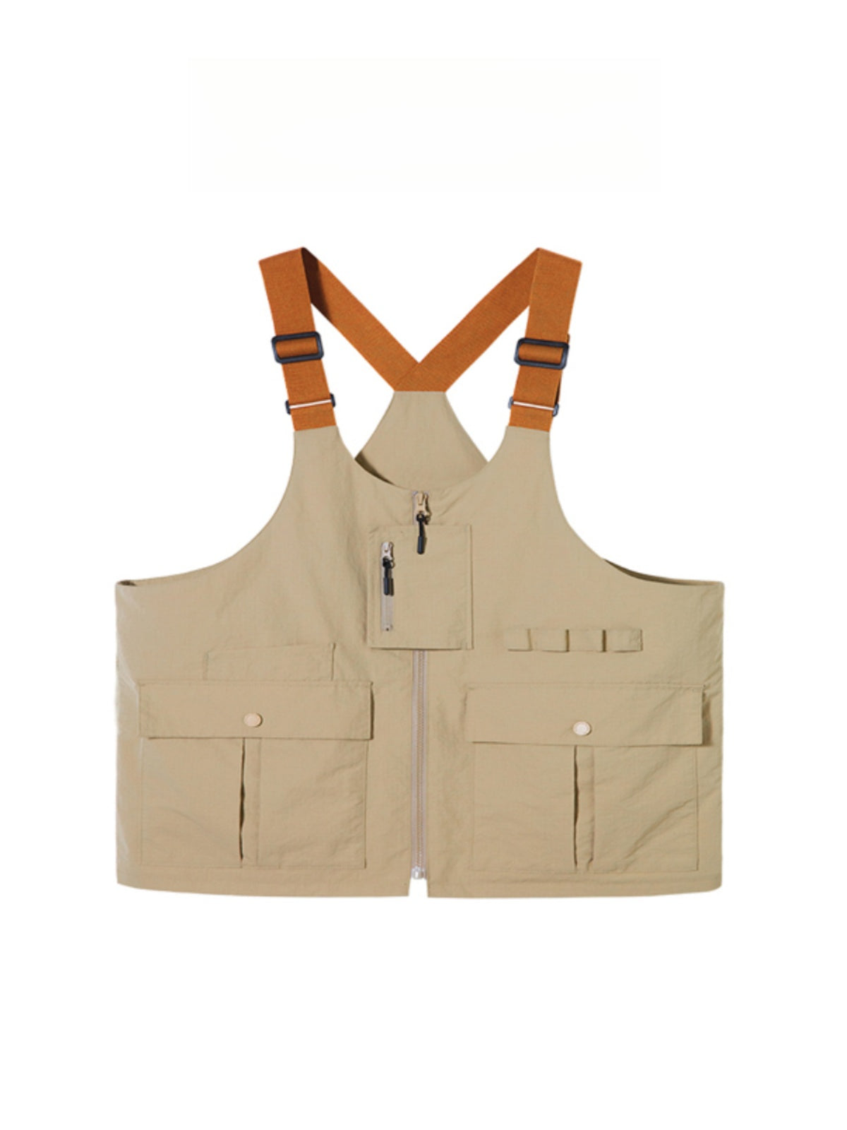 Unisex Convertible Workwear Vest – Textured Woven Multifunctional Top & Single Shoulder Bag – High Street Trendy Brand