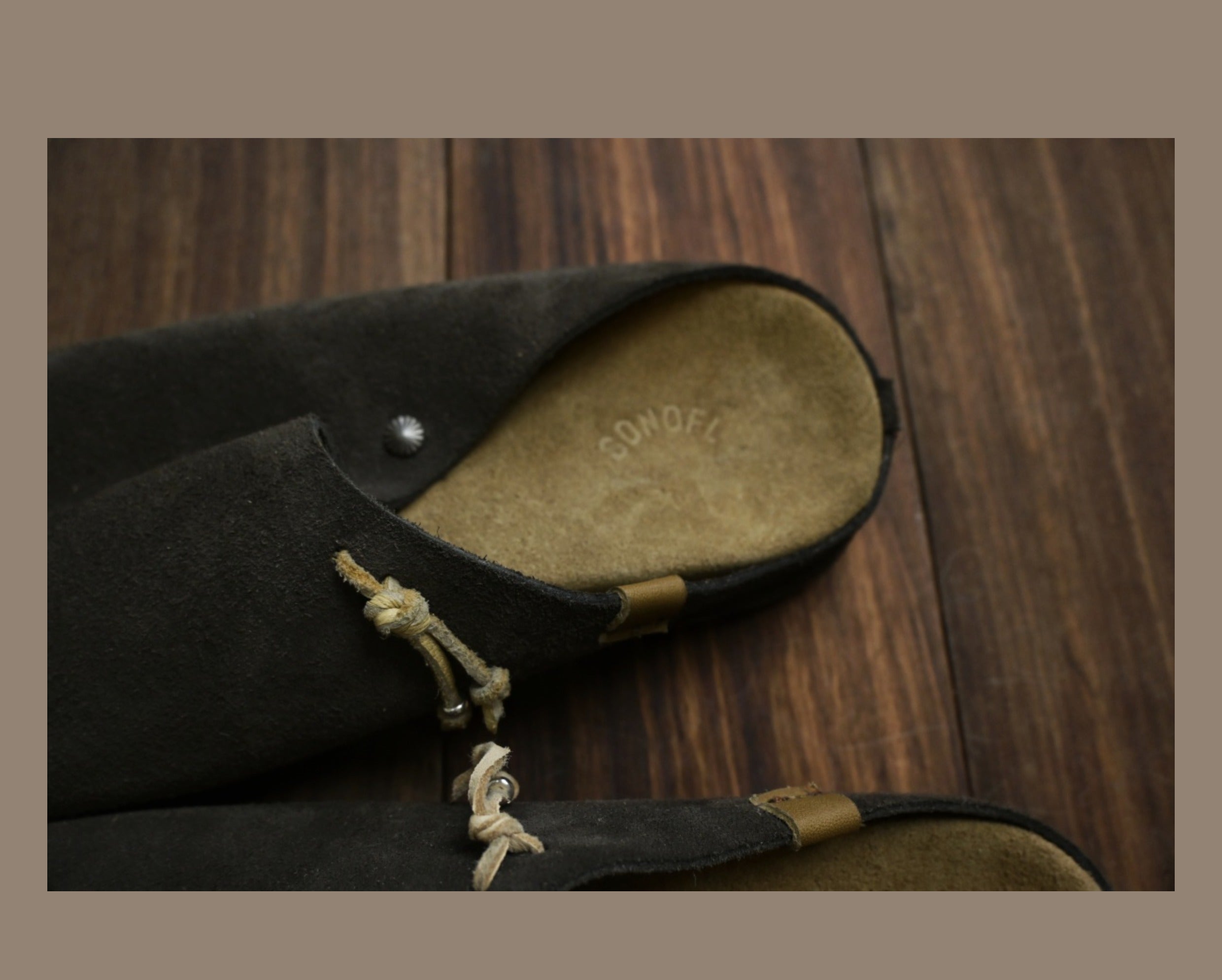 Sonofloong Retro Genuine Leather Mules - Silver Buckle Thick-Soled Cork Birkenstock Style