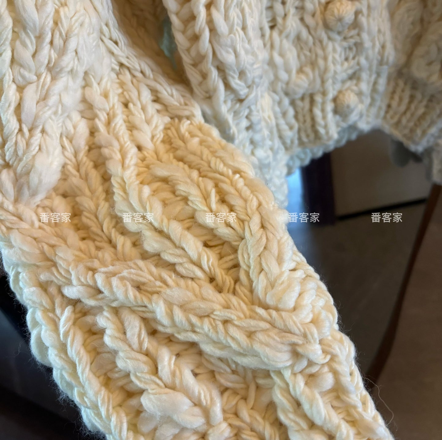 Women's 2025 Autumn Winter Thick Knit Cardigan - Simple Solid Color Buttoned Loose Versatile Sweater Coat