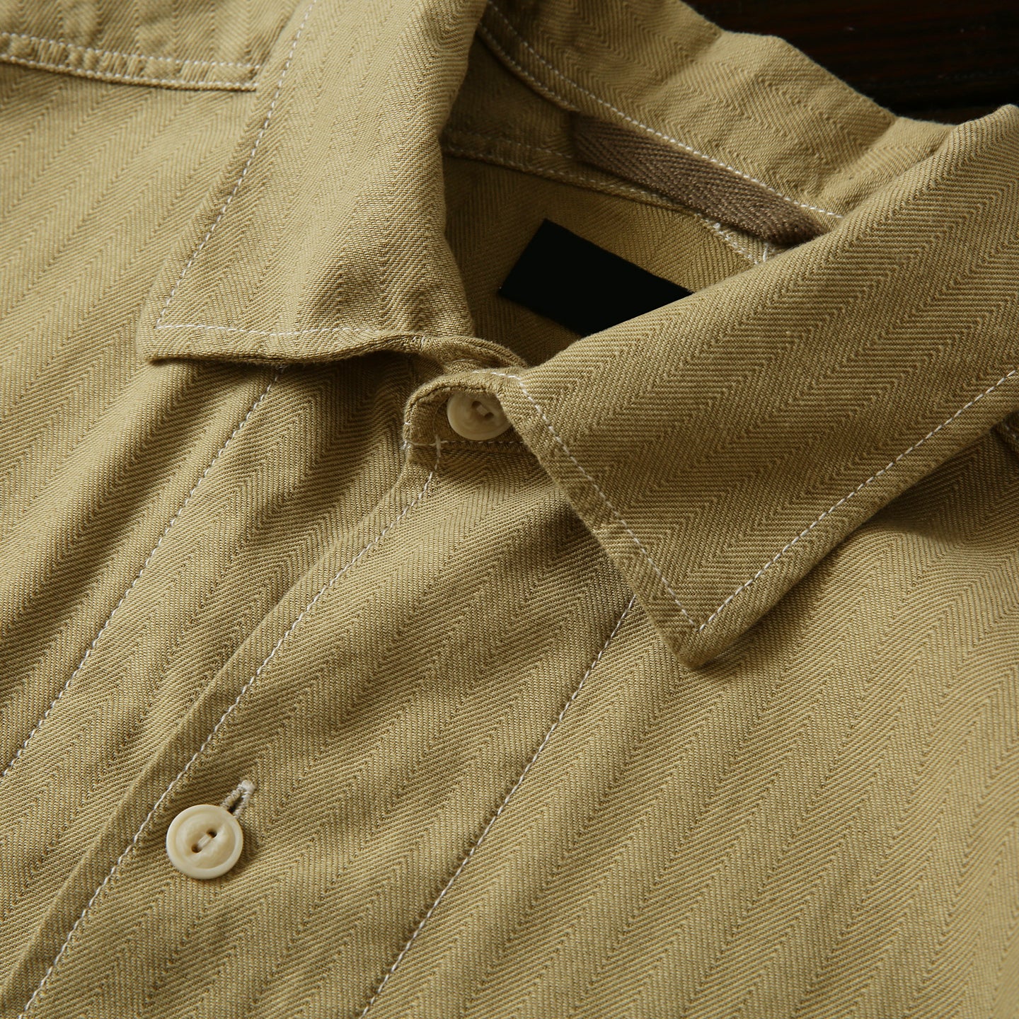 100% Cotton Herringbone Summer Men's Loose Casual Short Sleeve Work Shirt Top