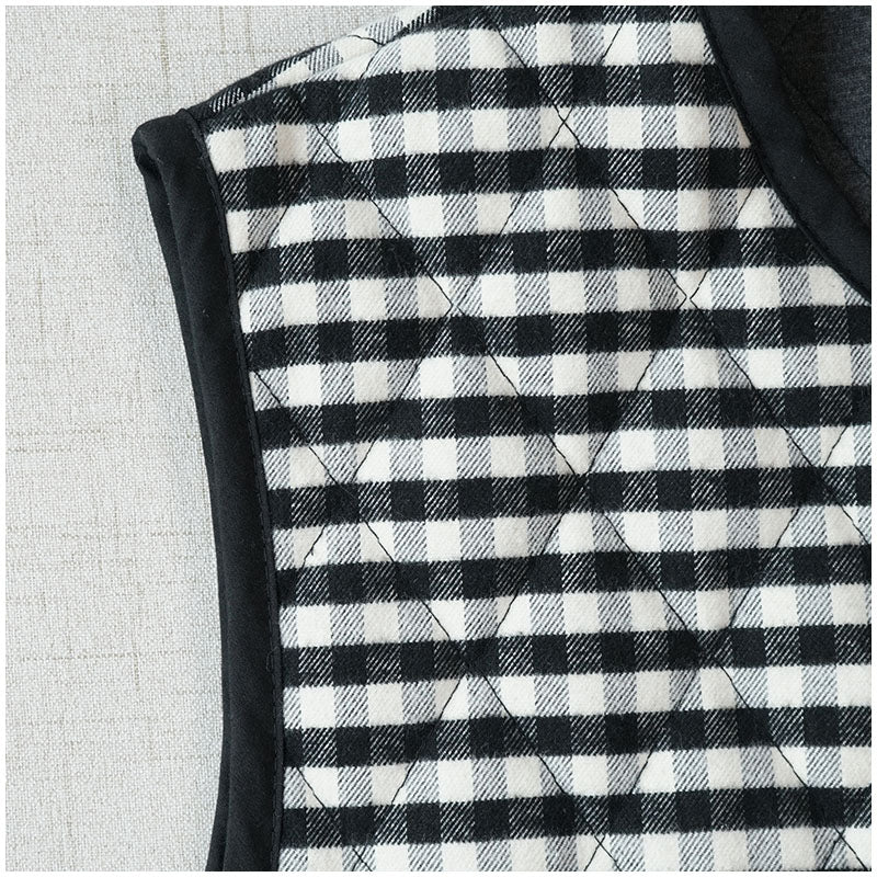 Quilted Cotton Padded Vest — Retro Single-Breasted Sleeveless Outerwear for Autumn/Winter