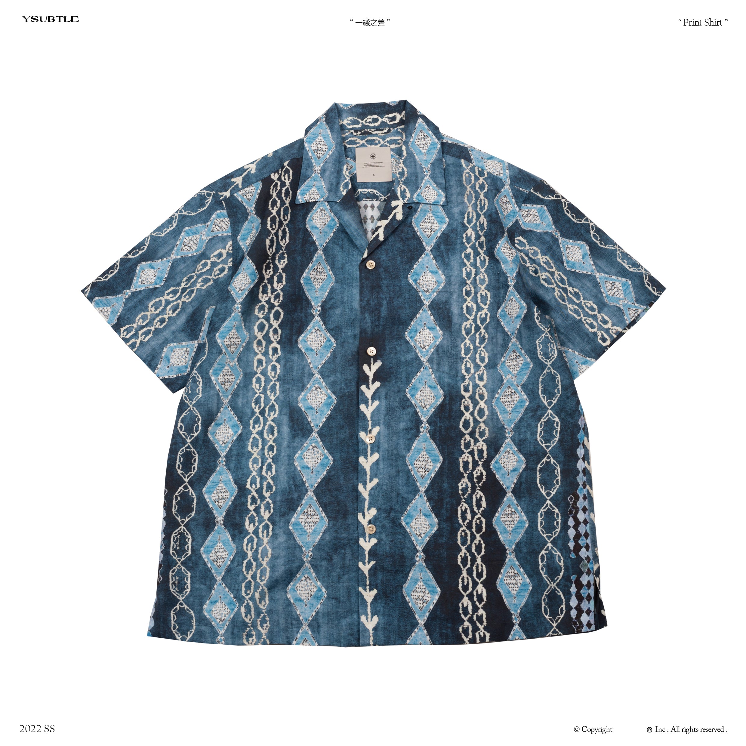 Cuban Collar Vintage Short Sleeve Shirt Hawaiian Print Tencel Ramie Shirt American Casual