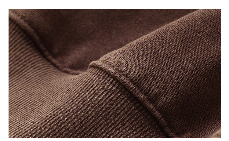 Unisex 465g Washed Vintage Sweatshirt - Boxy Half-Zip Snowflake Knit Pullover