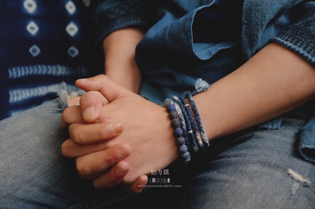 Original Planet Blue Vein Stone Bracelet Gradient Matte Stone Couple Artistic Mountain Sea Natural Bracelet