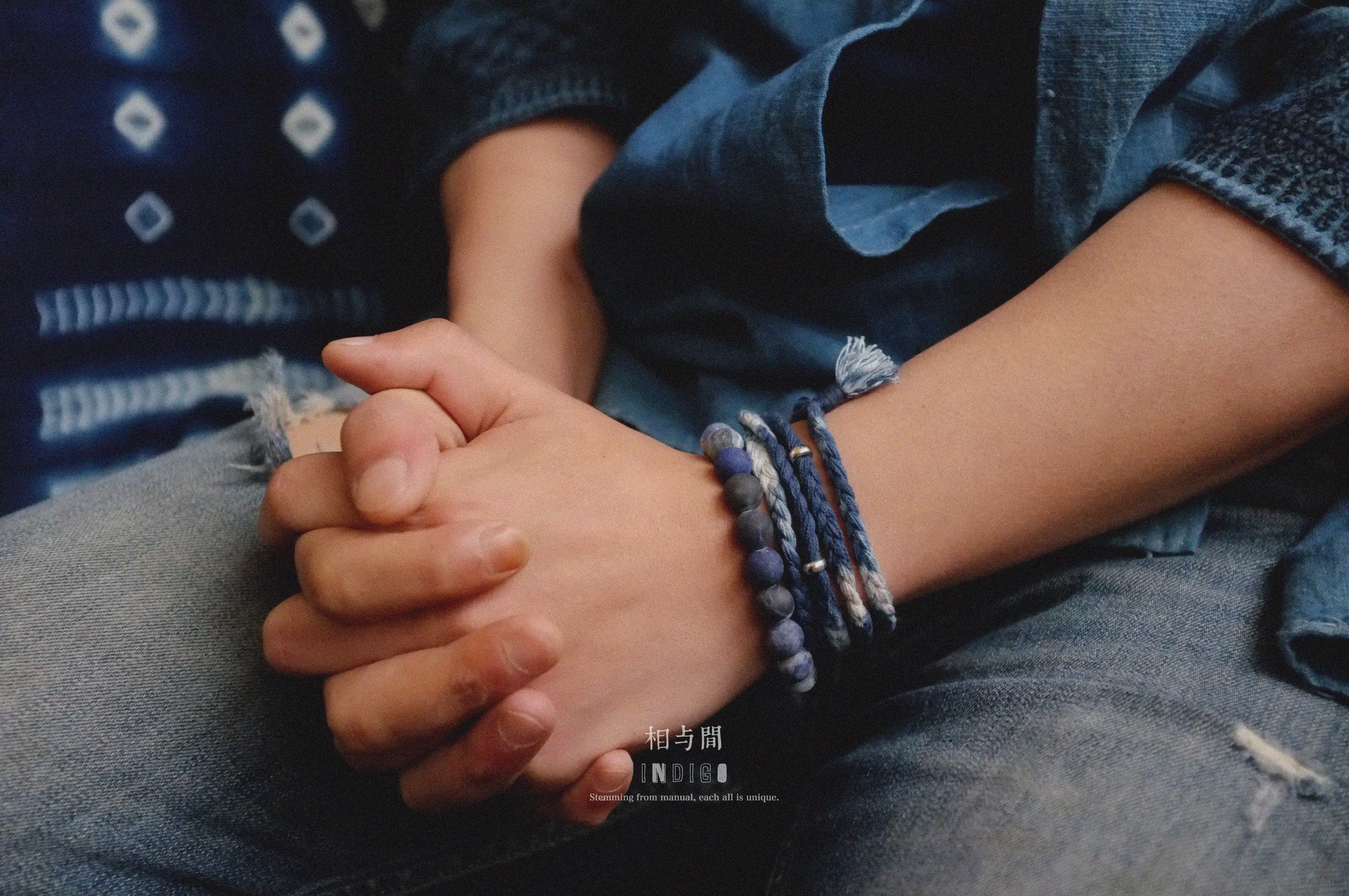 Original Planet Blue Vein Stone Bracelet Gradient Matte Stone Couple Artistic Mountain Sea Natural Bracelet