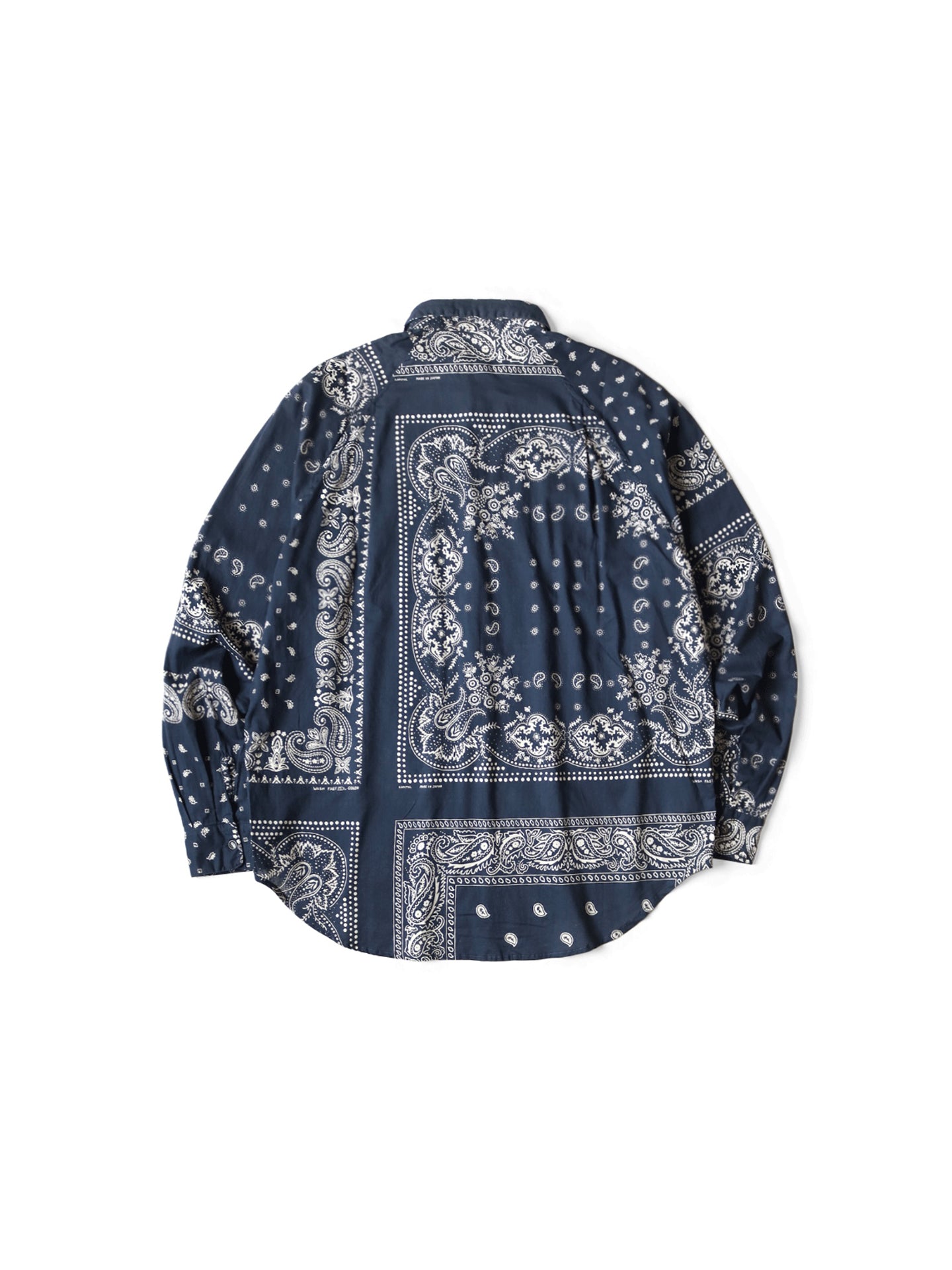Japanese Style Casual Paisley Breathable Lightweight Turn-Down Collar Loose Long Sleeve Shirt