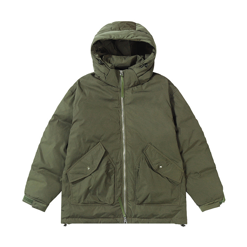 Cooker Stand Collar Hooded Down Jacket Zipper Thickened Trendy Brand Warm Men's New White Duck Down Coat New Winter