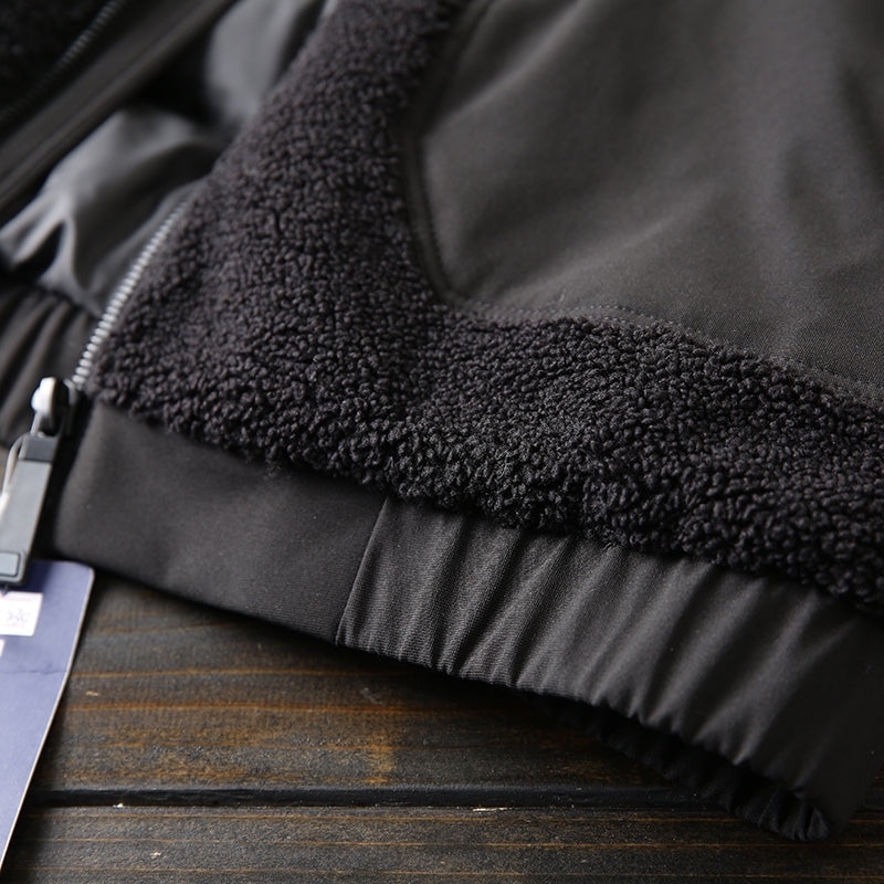 Men's Plus Size Stand Collar Down Jacket - Export Overstock Thickened Lamb Wool Particle Fleece Winter Coat