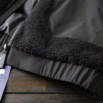 Men's Plus Size Stand Collar Down Jacket - Export Overstock Thickened Lamb Wool Particle Fleece Winter Coat