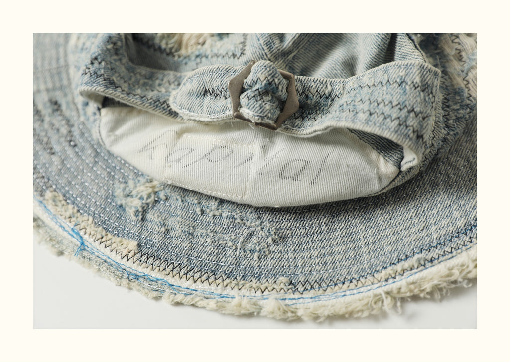 The Old Man and the Sea Vintage Distressed Fisherman Hat Japanese Retro Denim Bucket Hat Unique Fisherman Hat