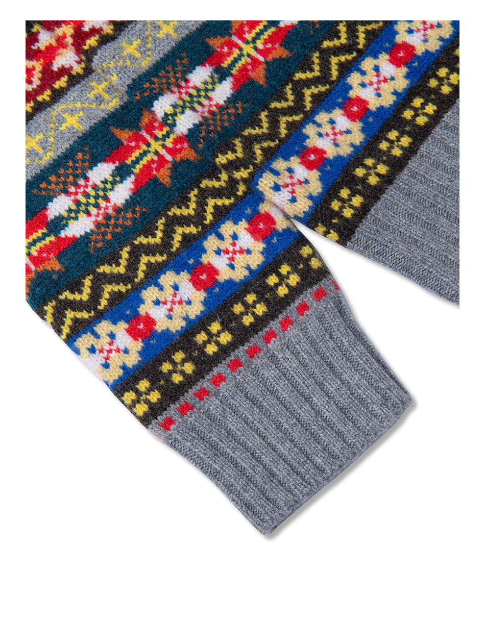 Fair Isle Merino Wool Crew Neck Sweater – Vintage British Retro (Unisex)