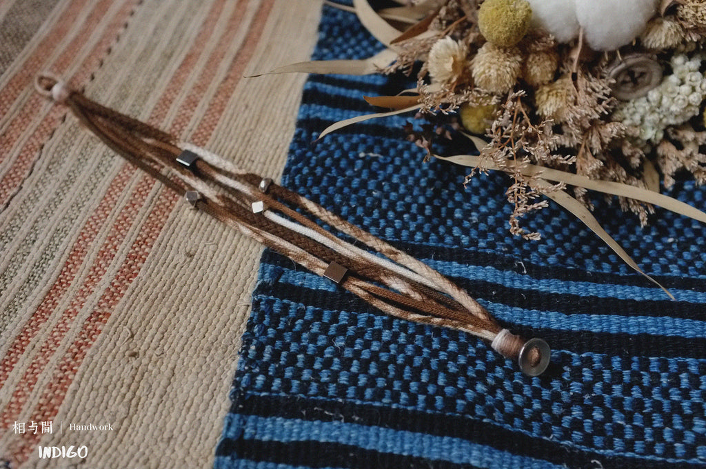 Original Design Multi-Layer Plant Dyed Cotton and Linen Handmade Bracelet 925 Silver Niche Tie-Dye Couple Bracelets