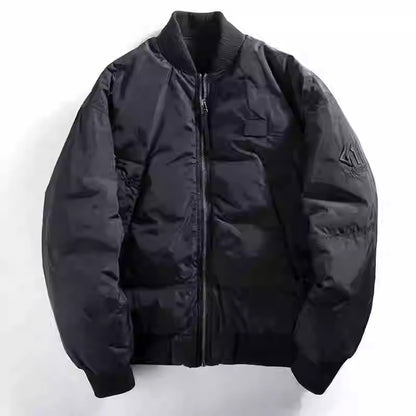 Men's High-End American Style Cotton Jacket - Autumn Winter Thickened Warm Casual Work Baseball Coat