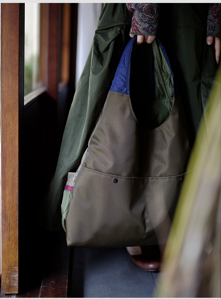 Original 2025 Spring New Retro Patchwork Design Single Shoulder Handbag Large Capacity Commuter Bag