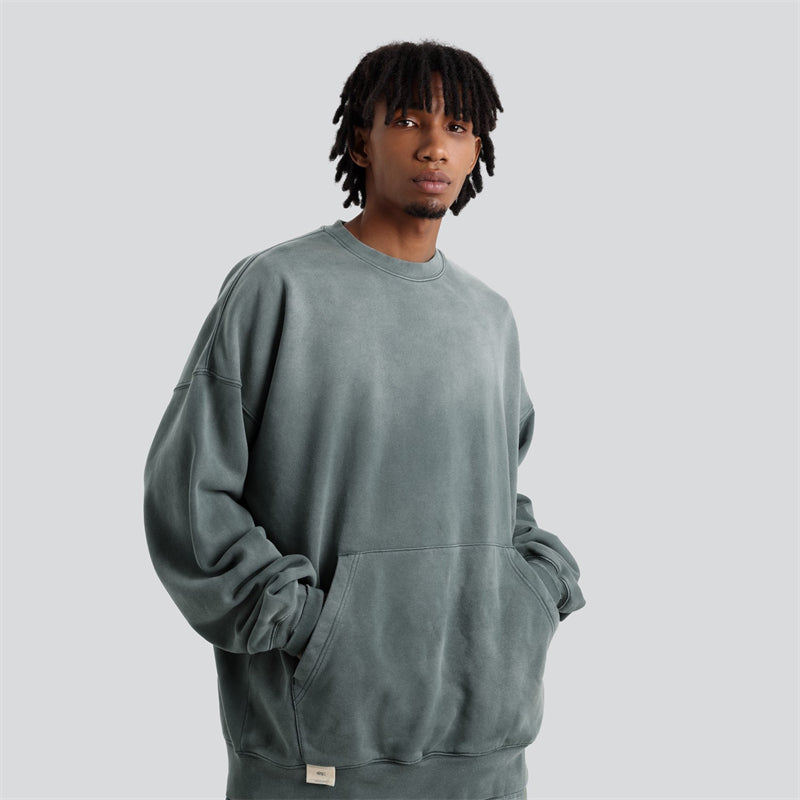 Washed Vintage Heavyweight Crewneck Sweatshirt Retro