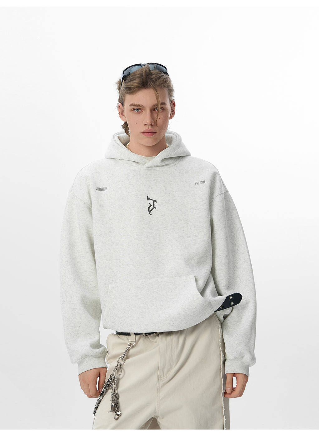 “J” Gothic Letter Hoodie – American High-Street Heavyweight Sweater