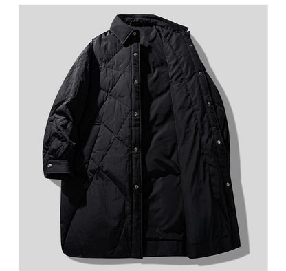 Belgium High-End 85% Duck Down Mid-Length Jacket - Mature Style Winter Coat (Men)