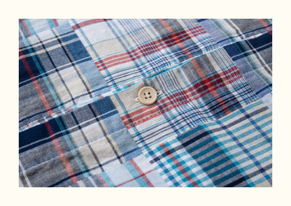 Baijia-Cloth Colorful Plaid Patchwork Shirt – Japanese Retro Loose Long Sleeve (Unisex)