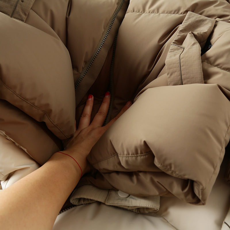 Men's Plus Size Export Overstock Puffer Jacket - High-Puff Hooded Thickened White Duck Down Coat