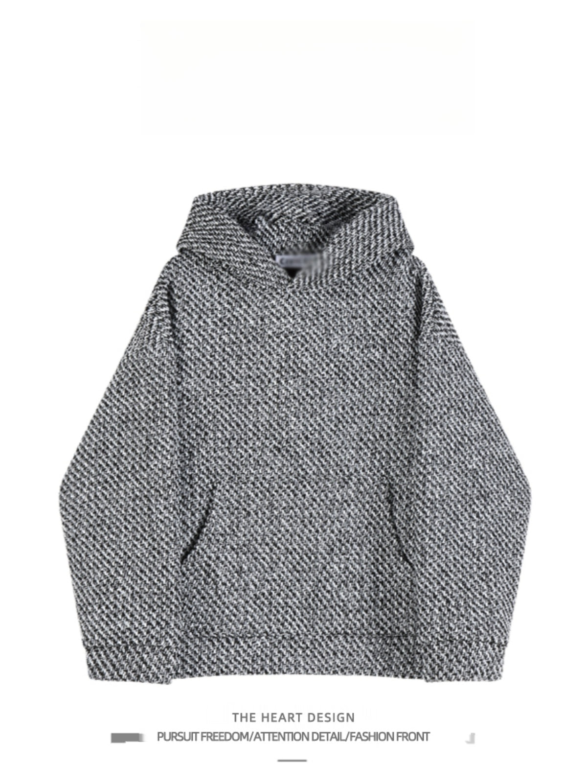 High Street Trendy Brand Little Chanel Style Hooded Sweatshirt Unisex Jacket Spring Autumn Knitted Casual Stylish Versatile Pocket Top