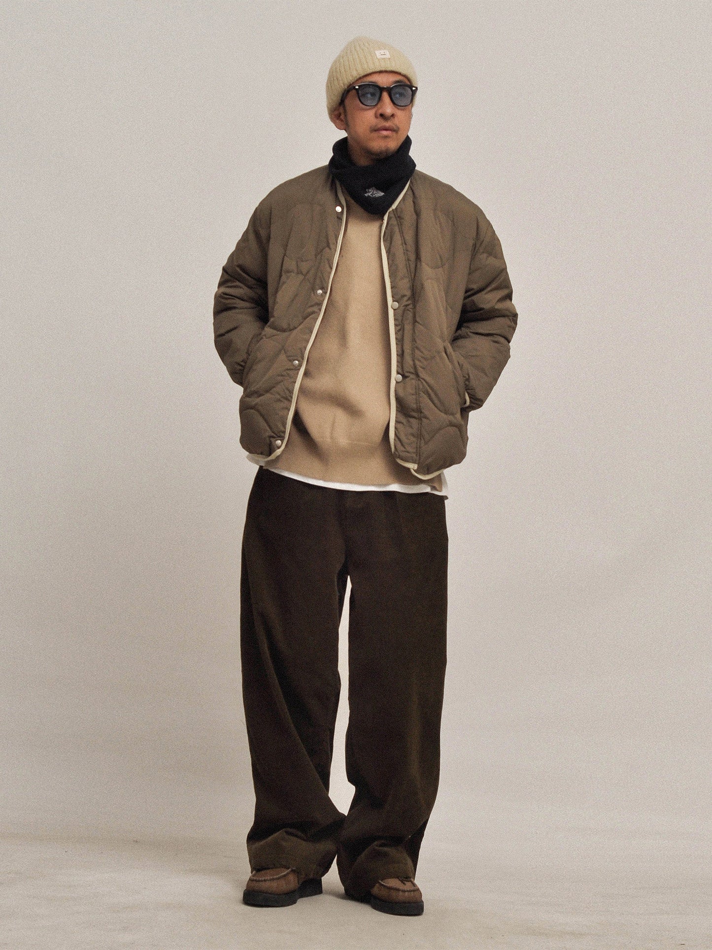 Japanese Style Quilted Down Inner Jacket - Lightweight 90% Goose Down (Unisex)