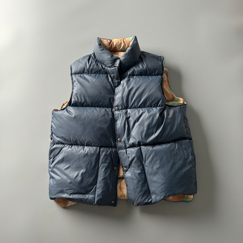 Men's Reversible 90% White Duck Down Camouflage Vest