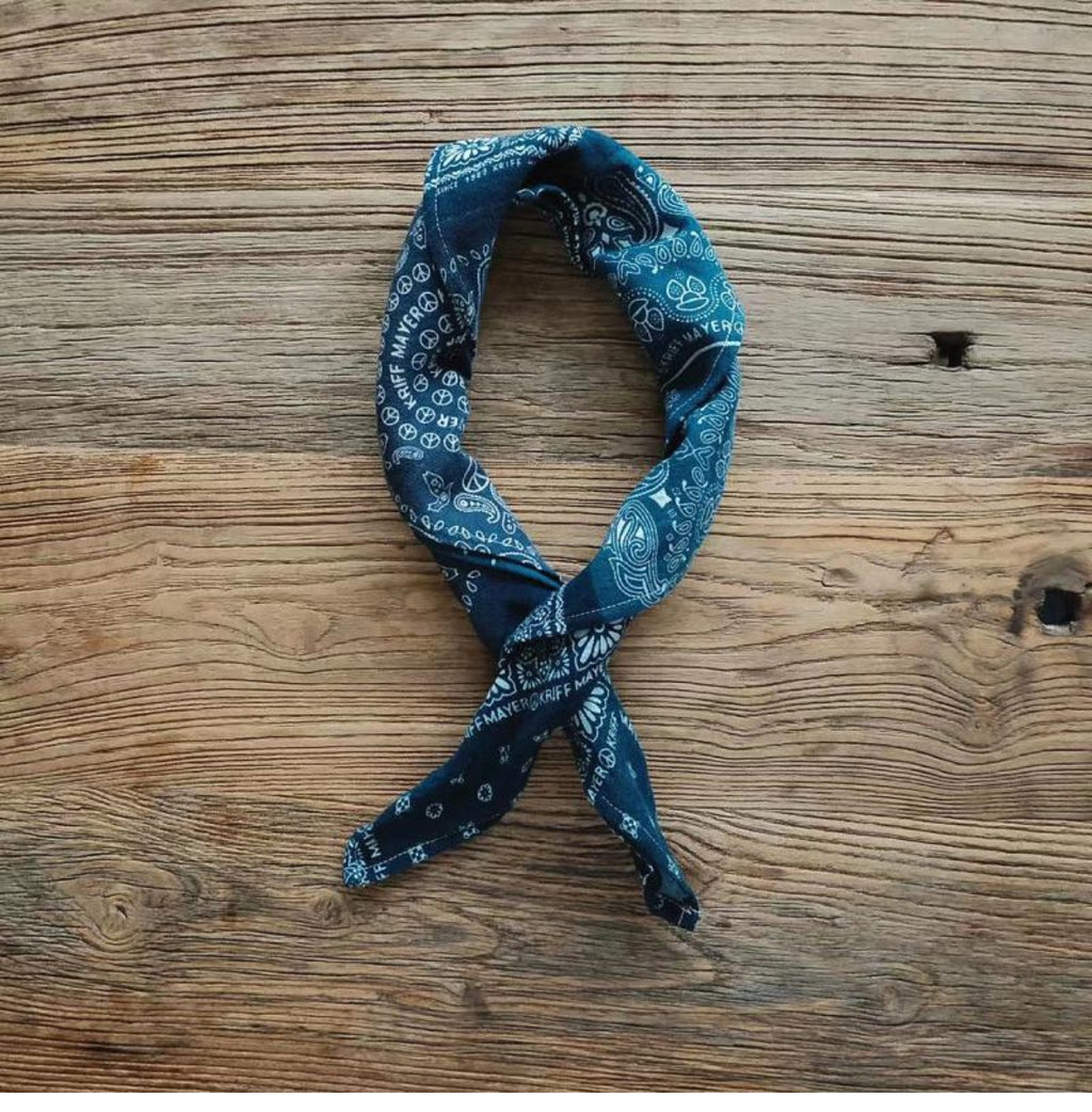 Cashew Flower Patchwork Baijia Cloth Printed Washed Blue Dyed Indigo Square Scarf Handkerchief Headscarf American Retro Motorcycle