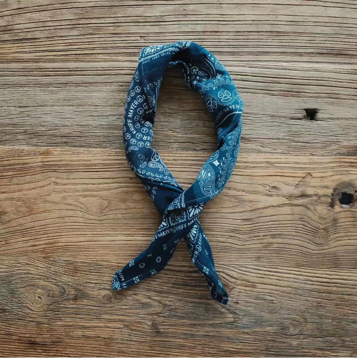 Cashew Flower Patchwork Baijia Cloth Printed Washed Blue Dyed Indigo Square Scarf Handkerchief Headscarf American Retro Motorcycle