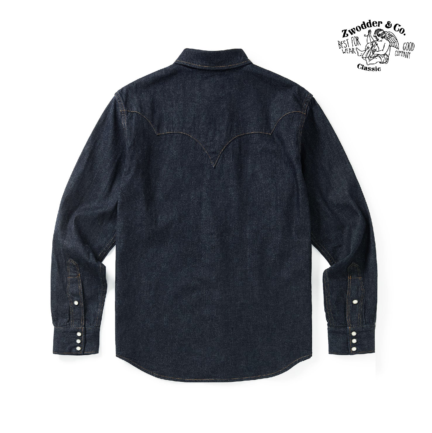 Zwodder Patchwork Leather & Denim Long-Sleeve Shirt – Vintage Americana Style