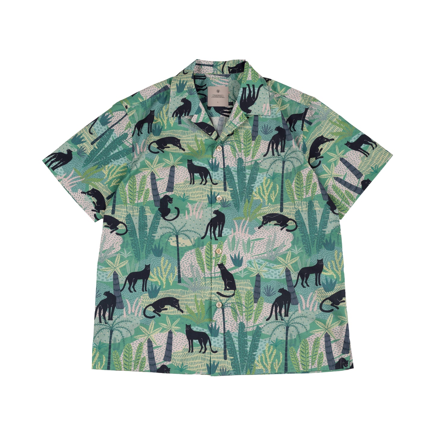 Retro Cuban-Collar Hawaiian Print Short-Sleeve Shirt – 100% Cotton Summer (Unisex)