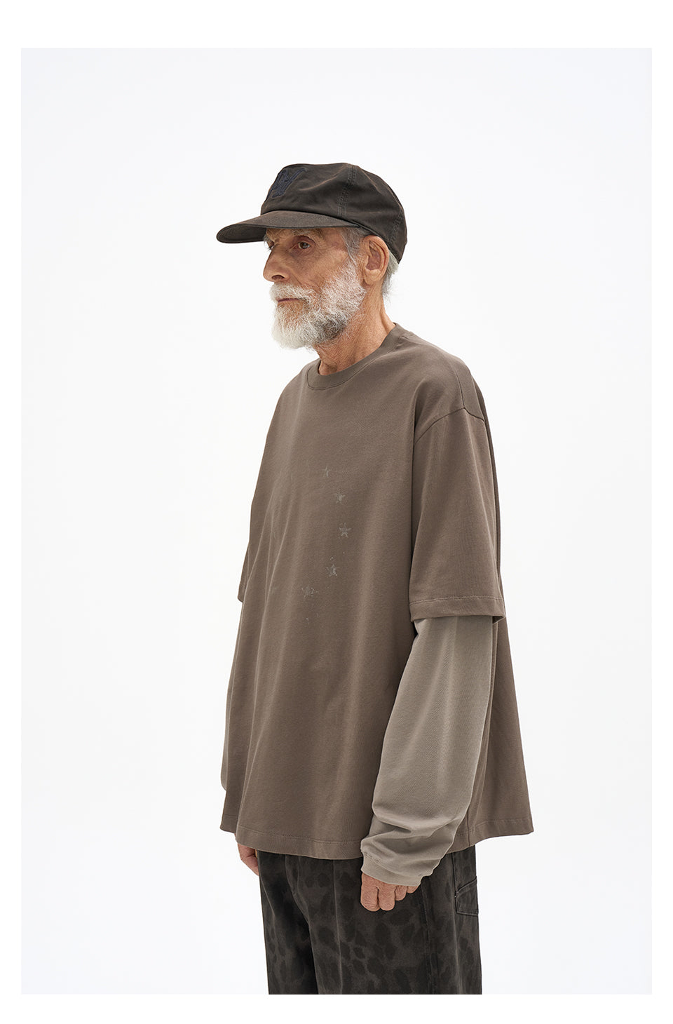 Vintage Two-Piece Look Striped Long Sleeve T-Shirt – Washed Cotton (Men)