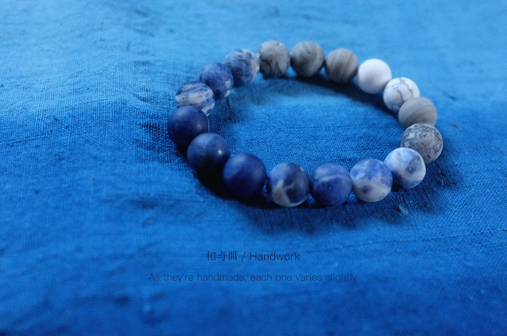 Original Planet Blue Vein Stone Bracelet Gradient Matte Stone Couple Artistic Mountain Sea Natural Bracelet