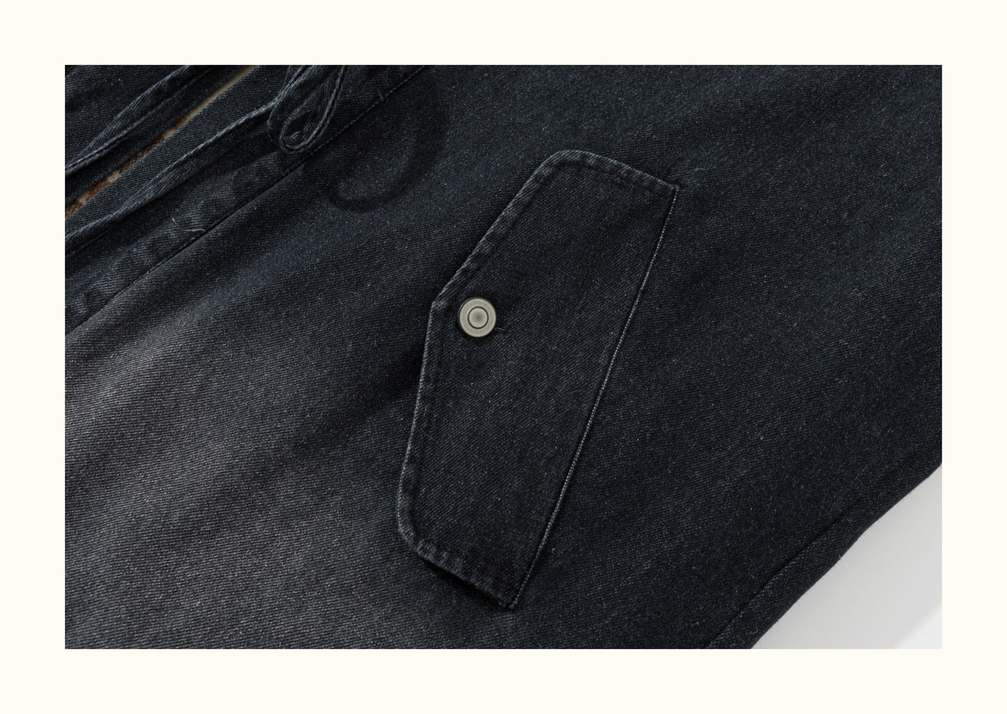 Reversible Ethnic Jacquard “Dao Robe” Denim Cardigan – Oversized Lace-Up Coat for Autumn