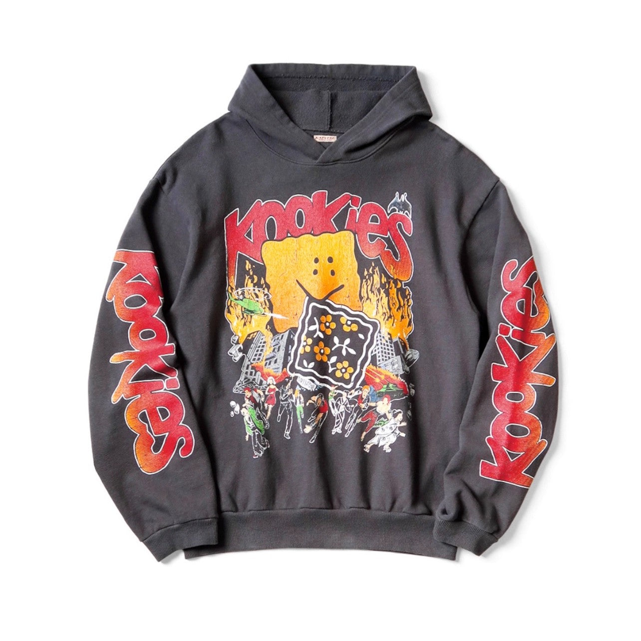 Japanese Retro Washed Cotton-Fleece Hoodie – KAPITAL 25AW Fun Print (Unisex)