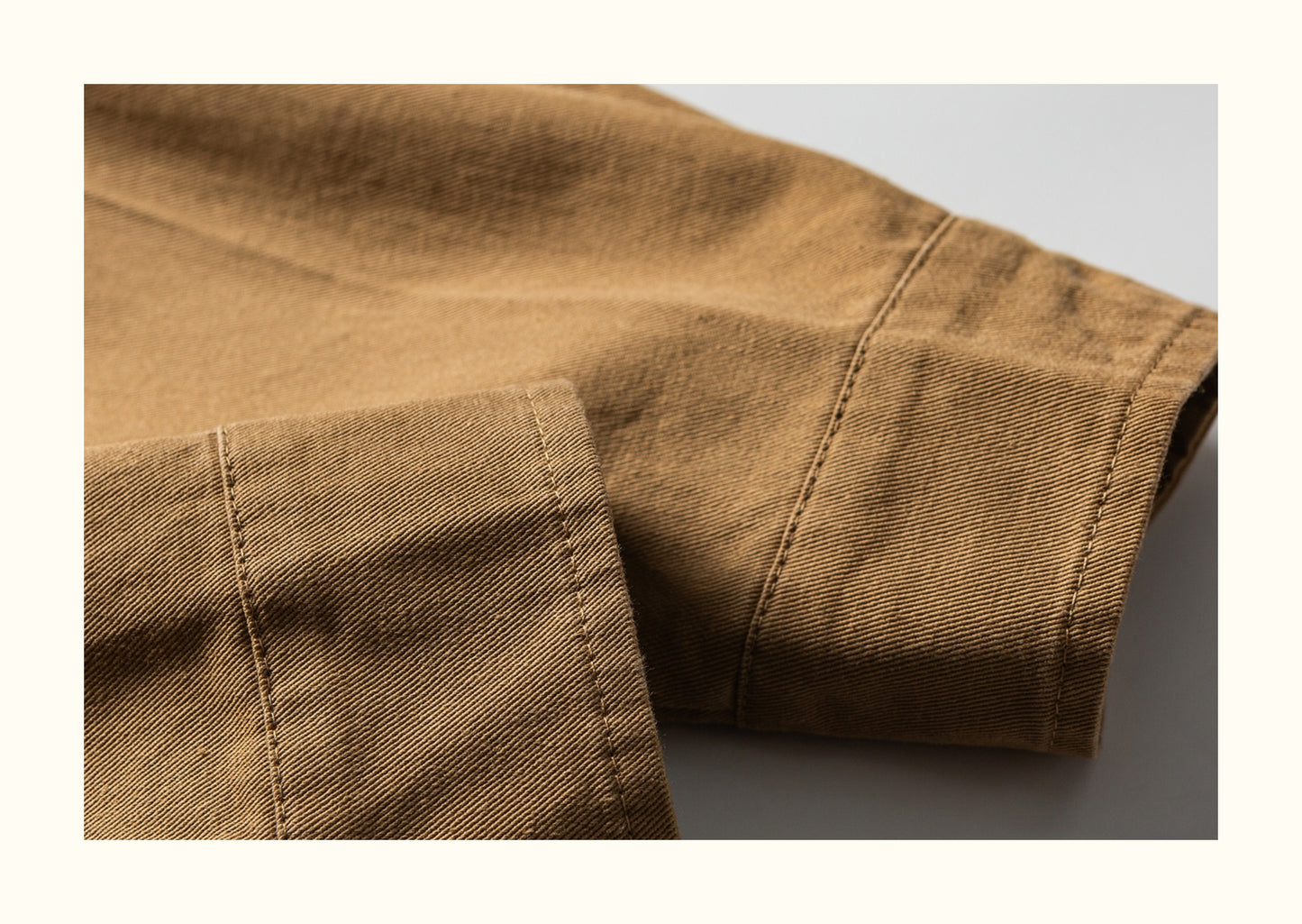 Colour-Block Turn-Down Collar Long Sleeve Shirt – Washed Heavy Cotton (Unisex)