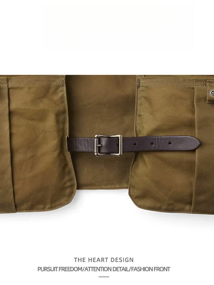 Trendy American Retro Workwear Camping Pocket Vest for Men Loose Retro Functional Outerwear Sleeveless Jacket for Men