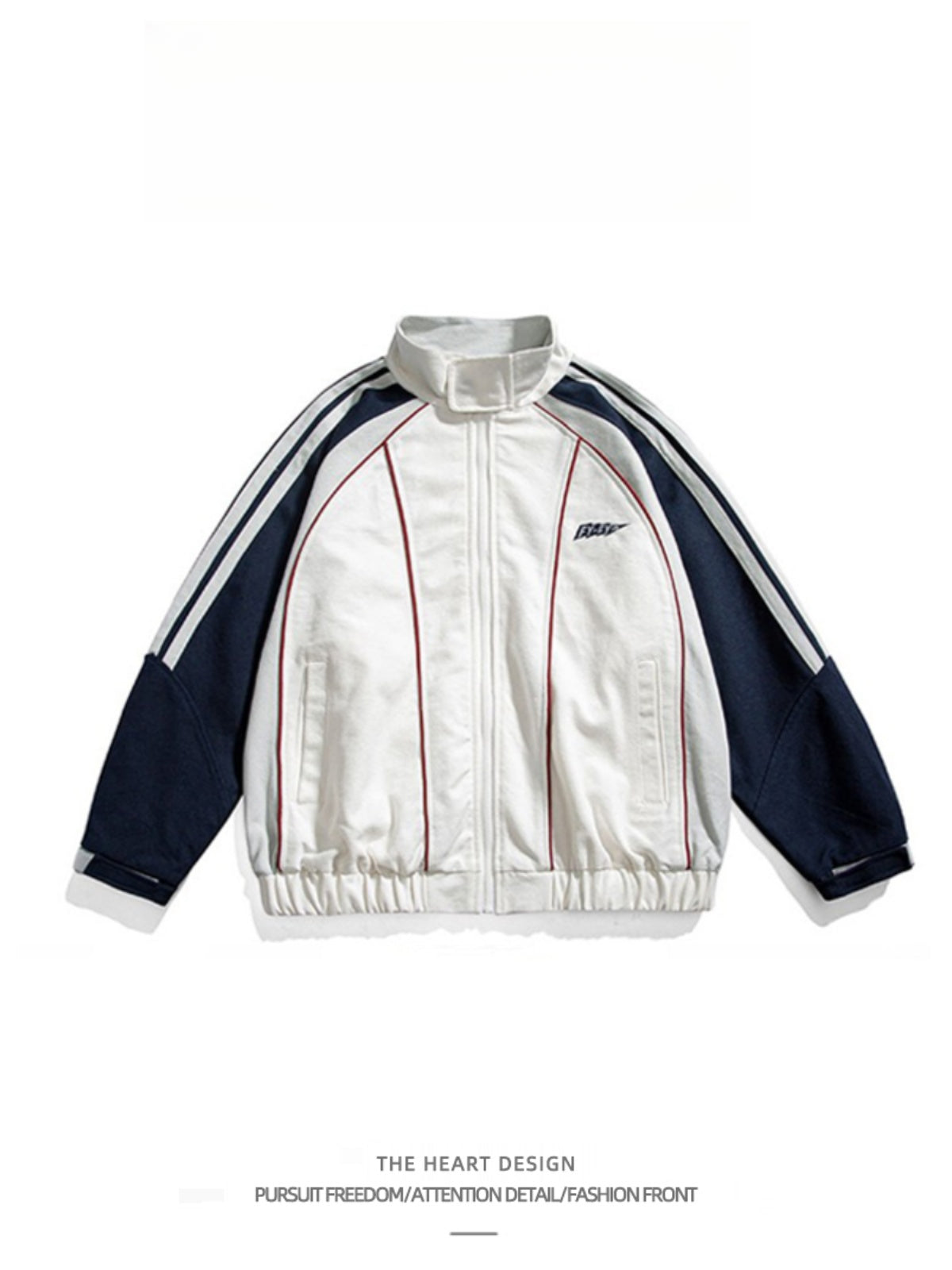 Unisex Color-Block High-Street Jacket – Loose American-Retro Design for Casual, Versatile Streetwear